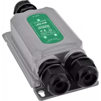 InLine® Gigabit PoE Extender, 90W, 2-Port, IP67, IEEE 802.3bt
