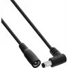 InLine® DC-Verlängerungskabel, Winkelstecker, 5,5 x 2,5 mm, Schwarz, 3 m