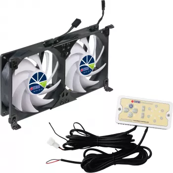 Titan TTC-SC22(A)/V2+ Doppelter Kühlschranklüfter 92x25mm IP55 für Camping