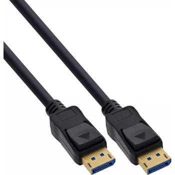 InLine® DisplayPort 2.1 Kabel, UHBR20 80 Gb/s, Schwarz, vergoldete Kontakte, 3m