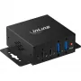 InLine® USB 3.2 Gen 2 Industrial Hub, 4-Port, 2x USB-A, 2x USB-C, Metall, DIN-Schienen-/Wandmontage, 10Gbps