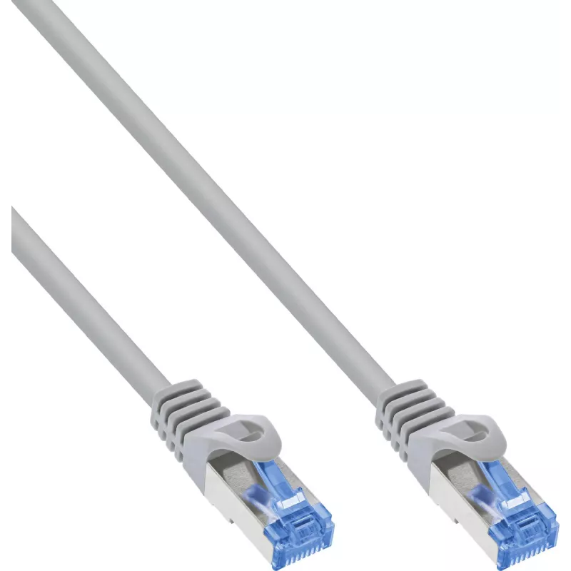 INLINE B-72601 Cat.6A S/FTP LSZH Patchkabel, CCA, Grau, 1m, 80er-Pack