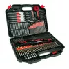 DEDRA 18A11S246 246-teiliger Bohrer- und Schraubendreher-Bitsatz mit HSS-, Holz-, Steinbohrern und CrV-Schrauberbits im Kunststoffkoffer