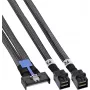 InLine® MCIO x8 auf 2x MiniSAS-HD SFF-8643 Kabel, 0,5 m, Schwarz