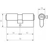 PSG 63.63535.MM Doppelzylinder-Schloss aus massivem Messing 35/35 poliertes Messing