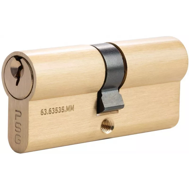 PSG 63.63535.MM Doppelzylinder-Schloss aus massivem Messing 35/35 poliertes Messing
