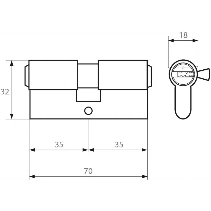 PSG 63.63535.MN Euro-Profil Doppelzylinderschloss 35/35 Satin Nickel