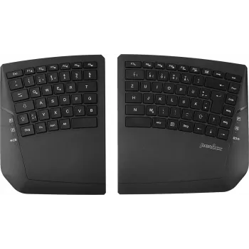 Perixx PERIBOARD-624 B DE – Kabellose ergonomische Split-Tastatur, deutsches Layout, Schwarz