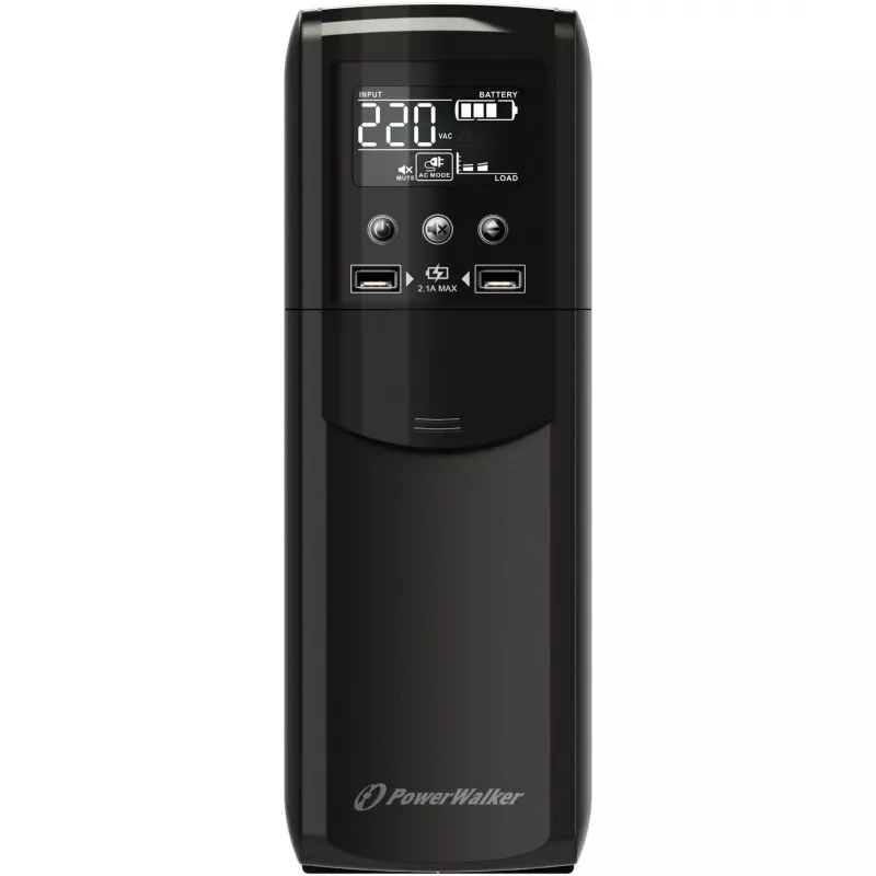 PowerWalker VI 800 CSW Line-Interactive USV - 800VA/480W, 2 Schuko-Steckdosen, AVR, USB