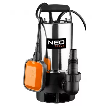 NEO TOOLS Tauchpumpe für Schmutzwasser 900W, 13000 L/h, 8m Förderhöhe, Edelstahl