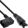InLine® Netzkabel C14 Buchse gewinkelt auf C5 Stecker, Schwarz, 3m