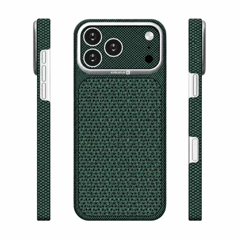 Evelatus Apple iPhone 17 Pro Max Carbon Premium Edition MagSafe Hülle Grün