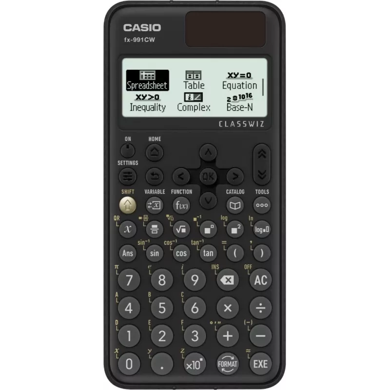 Casio FX-991CW wissenschaftlicher Taschenrechner mit Natural Textbook Display, 540+ Funktionen, Solar & Batterie, Schwarz