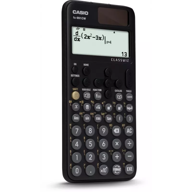 Casio FX-991CW wissenschaftlicher Taschenrechner mit Natural Textbook Display, 540+ Funktionen, Solar & Batterie, Schwarz