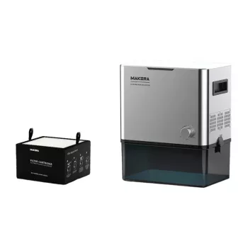 MAKERA Zyklon-Staubsammler – Hocheffizienter Staubabscheider für Werkstattsauger, 50mm-Anschlüsse, Weiß