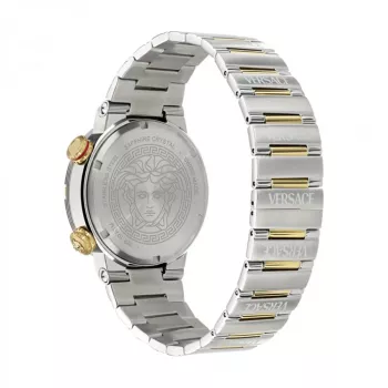 Versace V-Race Herrenuhr Swiss Quartz VE8G00424 43mm Edelstahl Schwarzes Zifferblatt