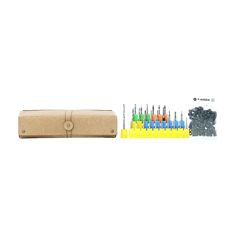 MAKERA Carvera Essential Extended Fräsersatz (52 Stück) – Massiv Wolframkarbid CNC-Fräser, 1/8 inch & 1/4 inch Schäfte, verschiedene Typen für Holz, Kunststoff, Aluminium, Leiterplatten