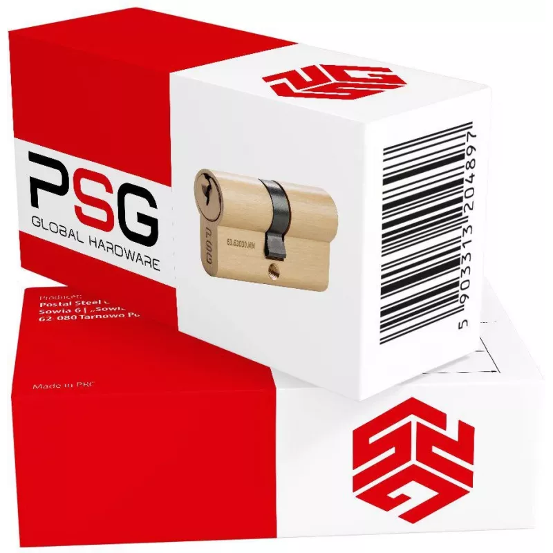 PSG 63.63030.MM Messing Euro-Profil Doppelzylinder Schloss 30/30 mm