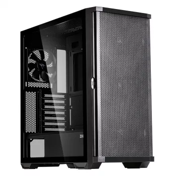 Zalman Z10 ATX Mid-Tower-Gehäuse, Schwarz, gehärtetes Glas, 4x ARGB-Lüfter