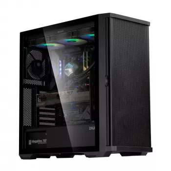 Zalman Z10 ATX Mid-Tower-Gehäuse, Schwarz, gehärtetes Glas, 4x ARGB-Lüfter
