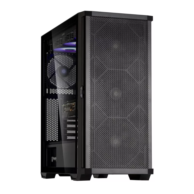 Zalman Z10 ATX Mid-Tower-Gehäuse, Schwarz, gehärtetes Glas, 4x ARGB-Lüfter