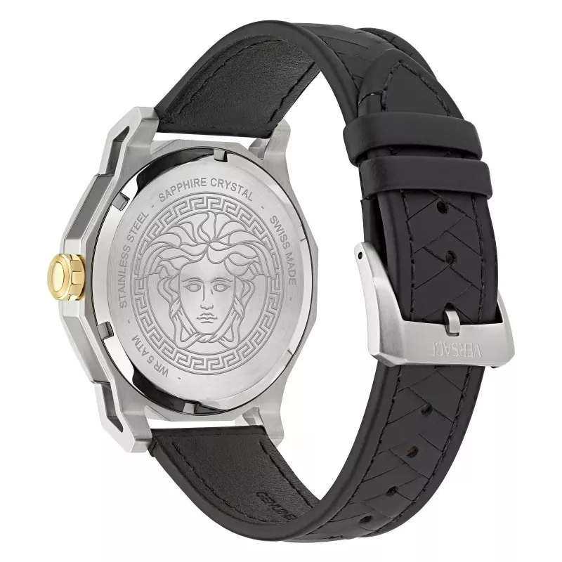 Versace V-Extreme Pro Herren Swiss-Quartz-Uhr 43mm Edelstahl Schwarzes Zifferblatt VE9I00124