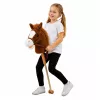 LEAN TOYS Steckenpferd mit Galopp- und Wiehergeräuschen, Braun, 100 cm