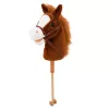 LEAN TOYS Steckenpferd mit Galopp- und Wiehergeräuschen, Braun, 100 cm
