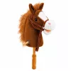 LEAN TOYS Steckenpferd mit Galopp- und Wiehergeräuschen, Braun, 100 cm