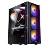 Zalman N4 Rev.1 Mid-Tower ATX-Gehäuse mit 6 ARGB-Lüftern, gehärtetem Glas, Schwarz