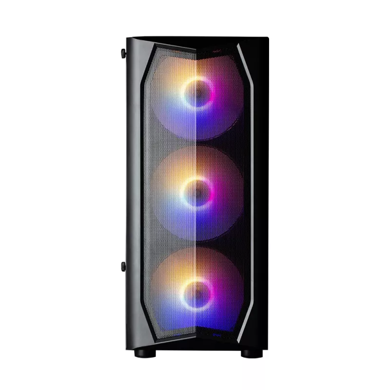 Zalman N4 Rev.1 Mid-Tower ATX-Gehäuse mit 6 ARGB-Lüftern, gehärtetem Glas, Schwarz
