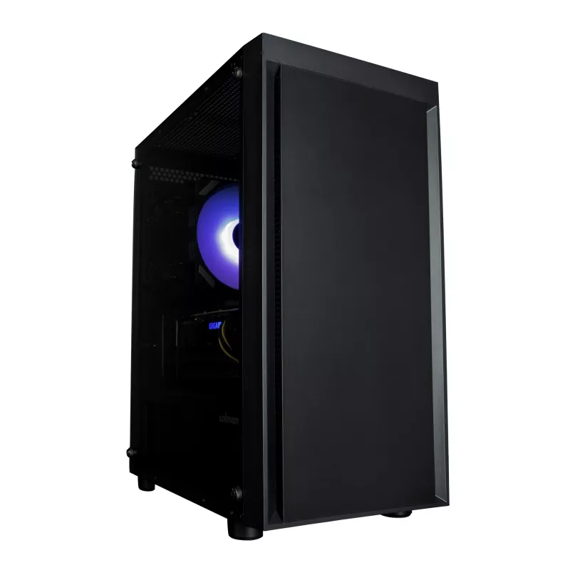 Zalman T3 PLUS mATX Mini-Tower PC-Gehäuse, Schwarz, Acrylfenster, 2 Lüfter
