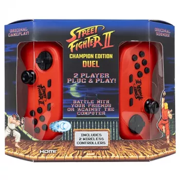 FIZZ CREATIONS Street Fighter II Duel Retro-Arcade-Konsole mit 621 Spielen, HDMI/AV, 2 Controllern