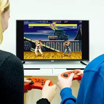 FIZZ CREATIONS Street Fighter II Duel Retro-Arcade-Konsole mit 621 Spielen, HDMI/AV, 2 Controllern