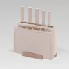 MEO MR-1412-BEIGE MAESTRO Messerset mit Schneidebrettern und Ständer, 5 Messer, 2 Bretter, Beige