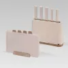 MEO MR-1412-BEIGE MAESTRO Messerset mit Schneidebrettern und Ständer, 5 Messer, 2 Bretter, Beige