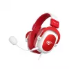 HAV H2002d Kabelgebundenes Gaming-Headset mit 50-mm-Treibern, RGB-LED, geräuschisolierendem Mikrofon, Weiß/Rot