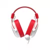 HAV H2002d Kabelgebundenes Gaming-Headset mit 50-mm-Treibern, RGB-LED, geräuschisolierendem Mikrofon, Weiß/Rot
