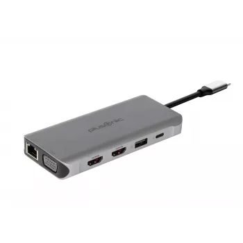 ALLNET PSUC0216 - USB 3.2 Gen 1 (3.1 Gen 1) Type-C - 3,5 mm - HDMI - RJ-45 - USB 2.0 - USB 3.2 Gen 1 (3.1 Gen 1) Type-A - USB 3.2 Gen 1 (3.1 Gen 1) Type-C - VGA - 3840 x 2160 Pixel - MicroSD (TransFlash) - SD - Grau - 100 W