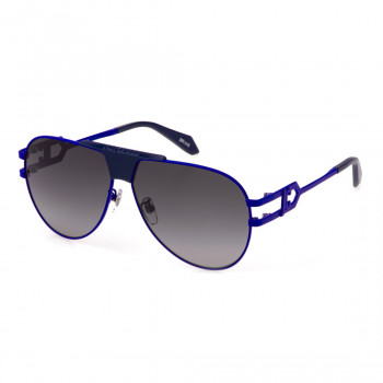 JUSTCAVALLI Unisex-Sonnenbrille SJC095-6201HR Eckig Schwarz Grau Verlauf 62mm