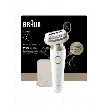 Braun Silk-épil 9 Flex SES9-011 3D Epilierer, Nass & Trocken, Weiß/Gold