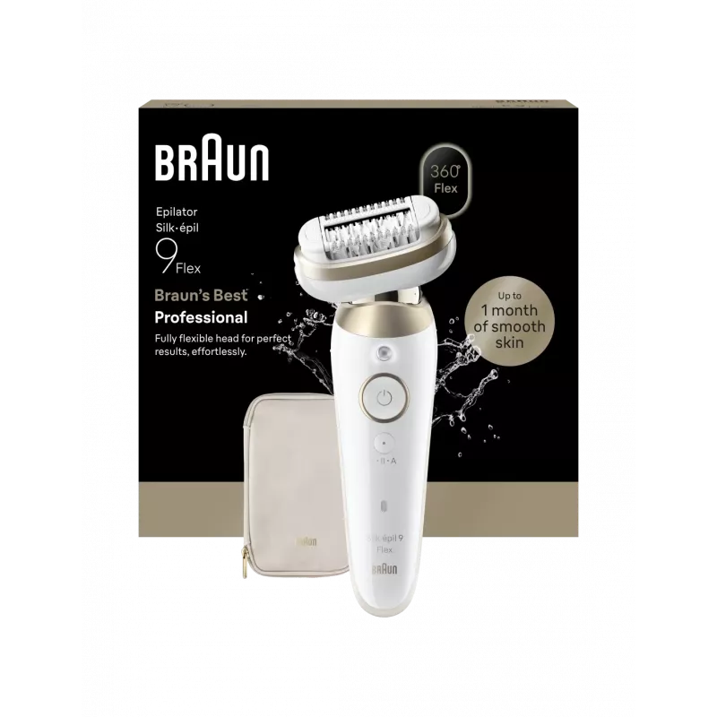 Braun Silk-épil 9 Flex SES9-011 3D Epilierer, Nass & Trocken, Weiß/Gold