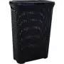 CURVER Style 40L Wäschebox mit Klappdeckel, Rattan-Effekt, Schwarz