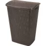 CURVER My Style 55L Wäschebox, Dunkelbraun, Rattan-Optik, 43x33x60cm