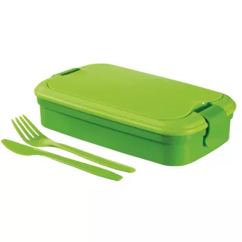 CURVER Lunch&Go rechteckige Lebensmittelschale mit Besteck 1,4L Grün