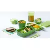 CURVER Lunch&Go rechteckige Lebensmittelschale mit Besteck 1,4L Grün