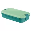 CURVER Lunch&Go rechteckige Lebensmittelschüssel mit integriertem Besteck, 1,4L, Blau