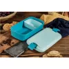 CURVER Lunch&Go rechteckige Lebensmittelschüssel mit integriertem Besteck, 1,4L, Blau