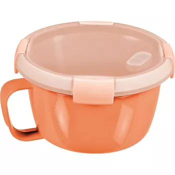 CURVER Smart To Go Mix Noodles Lebensmittelschüssel rund 0,9L transparent mit grünen Akzenten, BPA-frei, auslaufsicher, mikrowellen- und spülmaschinengeeignet