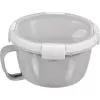 CURVER Smart To Go Mix Noodles Lebensmittelschüssel rund 0,9L transparent mit grünen Akzenten, BPA-frei, auslaufsicher, mikrowellen- und spülmaschinengeeignet